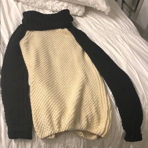Black and cream turtle neck sweater